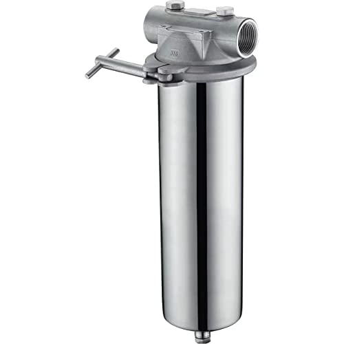Amwater 304 Stainless Steel Filter Housing for Filter Cartridge, Water Filter Housing for Whole House Water Purification of Stainless Steel 304 (10" C Housing-1 NPT) - Image 1