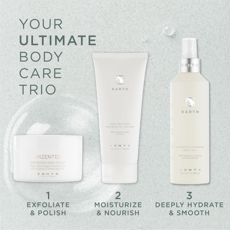 Zents Luminous Cashmere Body Oil (Earth Fragrance) | Moisturizing Body Oil with Vitamin E & Organic Coconut Oil | Softens & Smooths Skin | 8 fl oz - Image 5