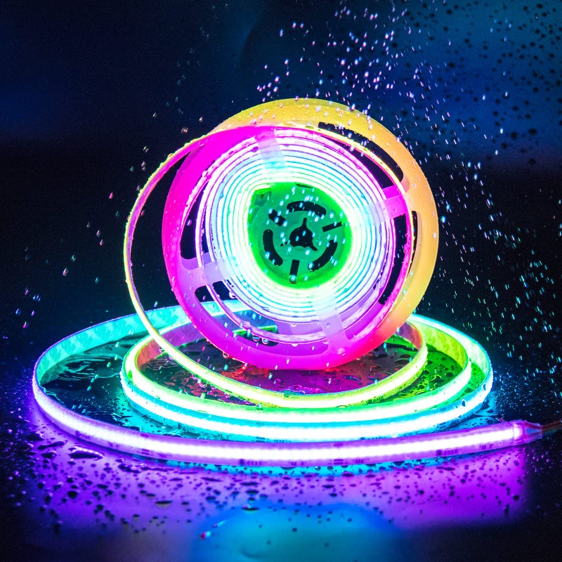 PAUTIX IP65 Waterproof RGB Smart IC COB LED Strip Light Addressable 24ft/7.5m,24V Color Flowing Strip Light Multicolor Flexible Tape Light for TV,Room,Party DIY Decoration(Without Controller&Adapter) - Image 1