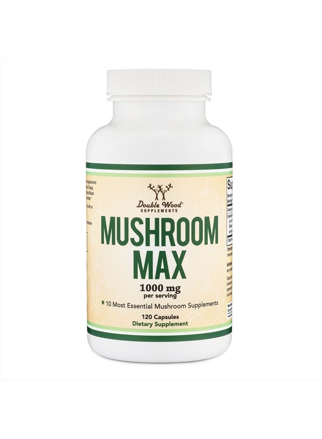 Double Wood Supplements مكمل مزيج الفطر - 1,000 ملغ من أفضل 10 فطر مزروع في الولايات المتحدة (فطر ذيل الأسد، فطر ريشي، فطر كورديسيبس، والمزيد) - Image 4