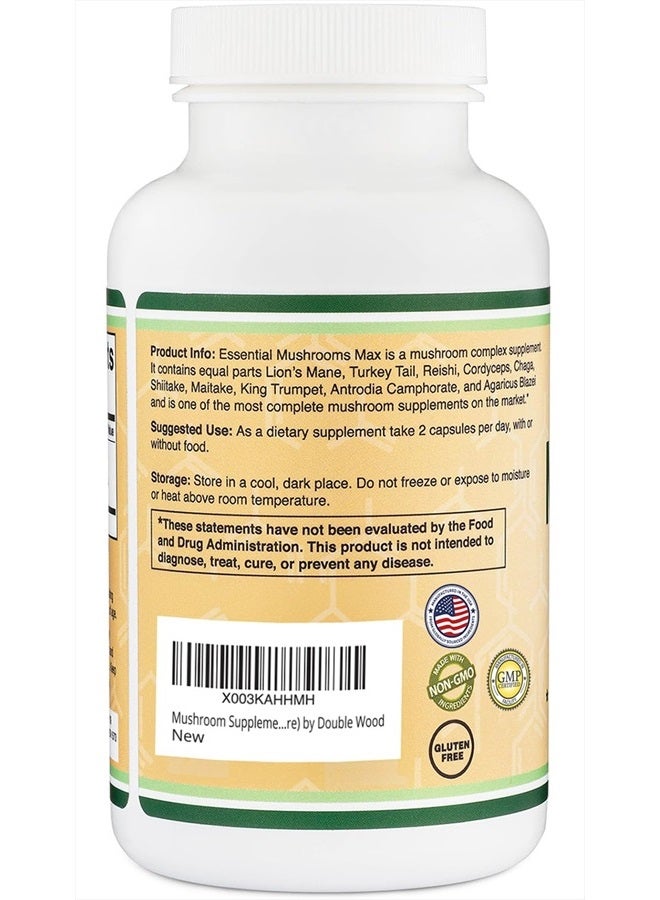 Double Wood Supplements مكمل مزيج الفطر - 1,000 ملغ من أفضل 10 فطر مزروع في الولايات المتحدة (فطر ذيل الأسد، فطر ريشي، فطر كورديسيبس، والمزيد) - Image 3