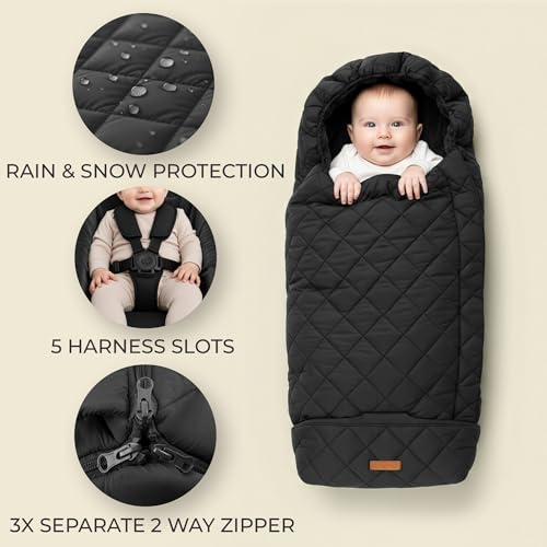 ZICOTO Warm and Cozy Winter Stroller Cover for Baby - Waterproof Bunting Bag with Soft Fleece Lining and Universal Fit for Strollers - Protective Footmuff Blanket for Ultimate Comfort in Wind, Rain & Snow - Image 4