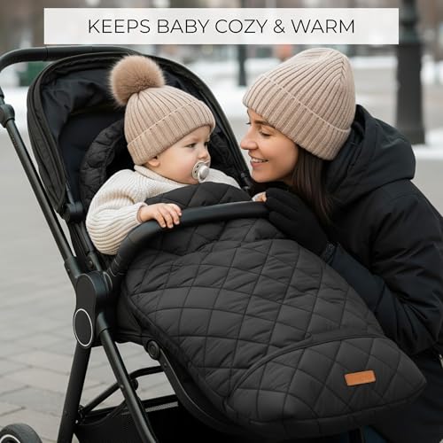 ZICOTO Warm and Cozy Winter Stroller Cover for Baby - Waterproof Bunting Bag with Soft Fleece Lining and Universal Fit for Strollers - Protective Footmuff Blanket for Ultimate Comfort in Wind, Rain & Snow - Image 2