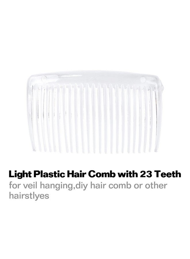 Cinaci Cinaci 30 Pack 3 Inch White Clear Plastic French Hair Side Combs Wedding Bridal Veil Comb Fine Hair Slide Hair Clips Small Clear Barrettes Bun Holder with 23 Teeth DIY Headpieces Accessories for Women - Image 5