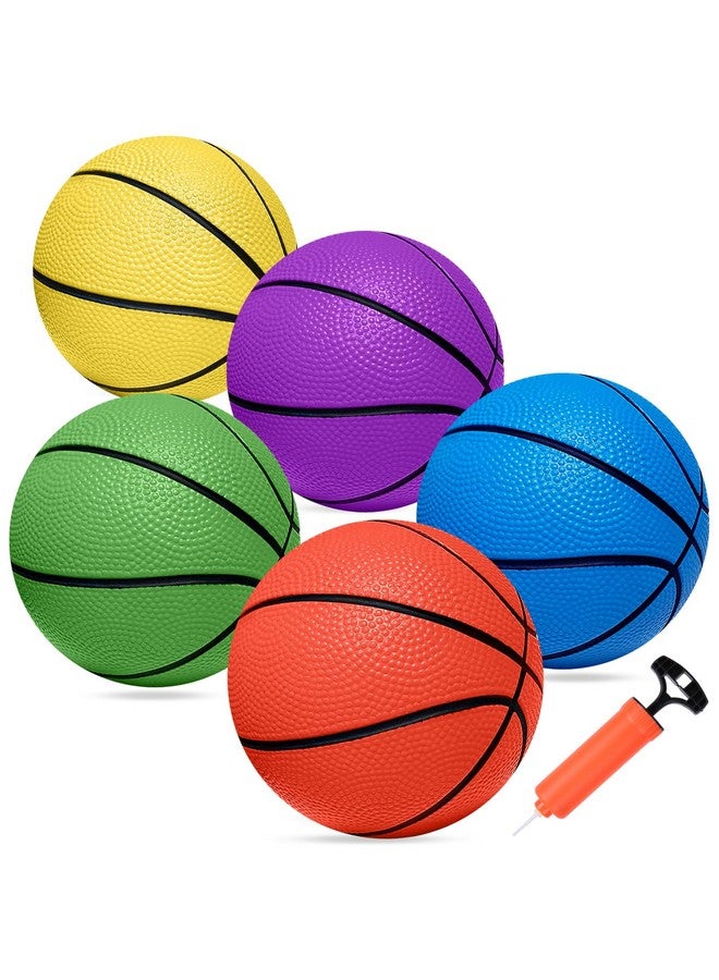 Iyoyo Mini Basketballs, 5 Pack 6" Inch Small Basketball Set with Pump Over The Door Mini Hoop Basketball Replacements Toy Basketball for Toddlers,Kids,Teenagers for Pool Indoors Outdoors - Image 1