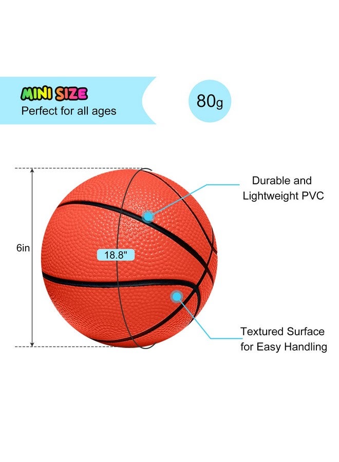 Iyoyo Mini Basketballs, 5 Pack 6" Inch Small Basketball Set with Pump Over The Door Mini Hoop Basketball Replacements Toy Basketball for Toddlers,Kids,Teenagers for Pool Indoors Outdoors - Image 2