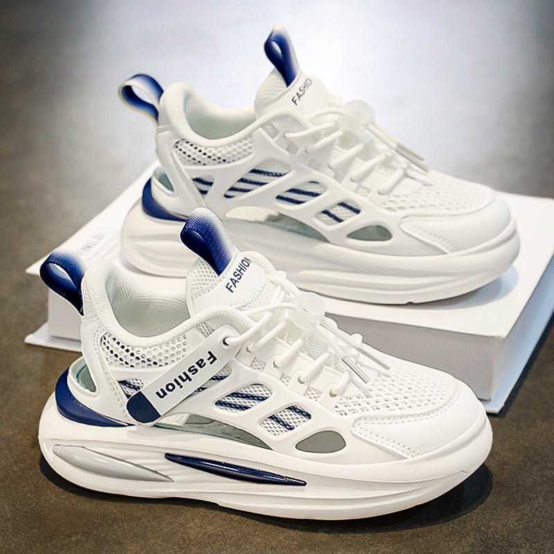 Boys' White Shoes Summer Single Mesh Sports Shoes Soft Sole Boys' Cut Out Mesh Shoes Breathable Kidsren'S Shoes - Image 2