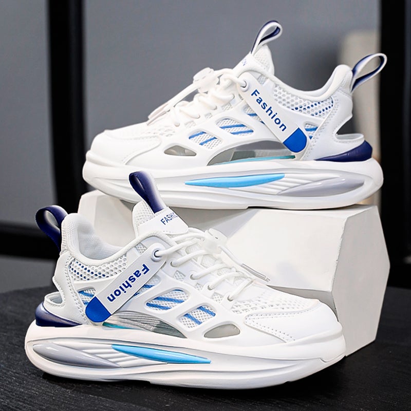 Boys' White Shoes Summer Single Mesh Sports Shoes Soft Sole Boys' Cut Out Mesh Shoes Breathable Kidsren'S Shoes - Image 1