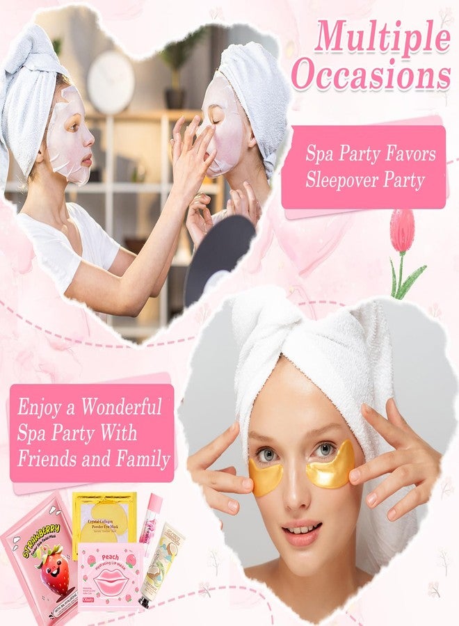 BliBling 90 PCS Spa Party Supplies for Girls Women,Spa Gift Sets Favors Include Face Masks,Hand Cream,Lip Balm,Lip Mask,Under Eye Patches,Hair Band,Daughter Spa Birthday Sleepover Party Supplies for Girls - Image 4