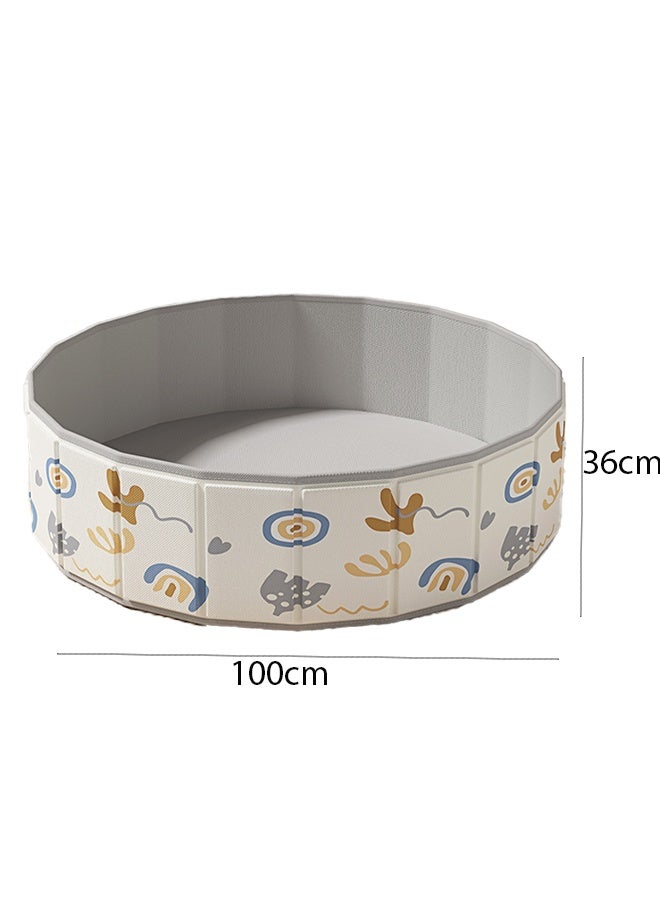 Berma Baby Children's toy sand pool, toddler foldable portable sand pool, double-layer Oxford cloth ball pool, round children's ball pool, indoor and outdoor games, game activity center, suitable for boys and girls (gray-single sand pool) - Image 2