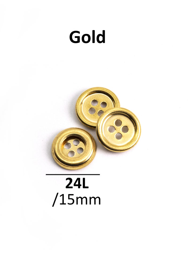 26pcs Round Metal Button Set. Sewing metal Button for Unisex. (Gold Color)  - Image 2