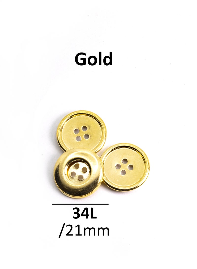 26pcs Round Metal Button Set. Sewing metal Button for Unisex. (Gold Color)  - Image 5