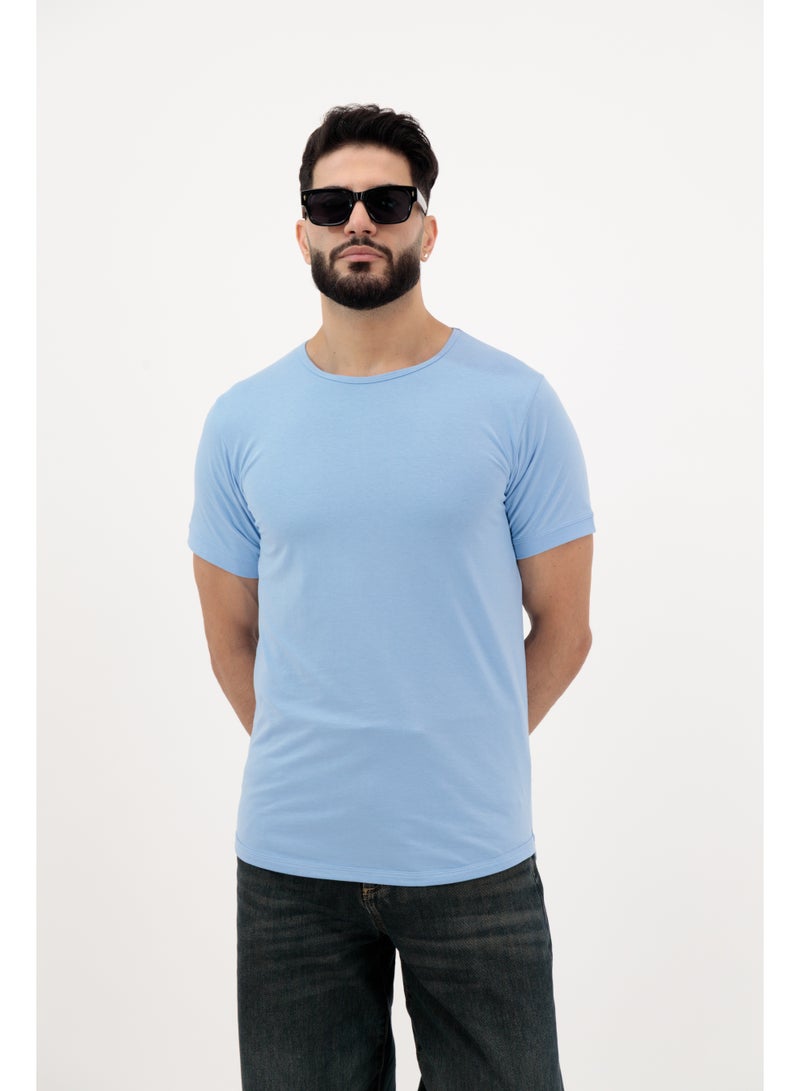 Vasl Hub VaslHub Plain T-Shirts for Men – Cotton Crew Neck Regular Fit – Pack of 3 – Navy, White and Mist - Image 5