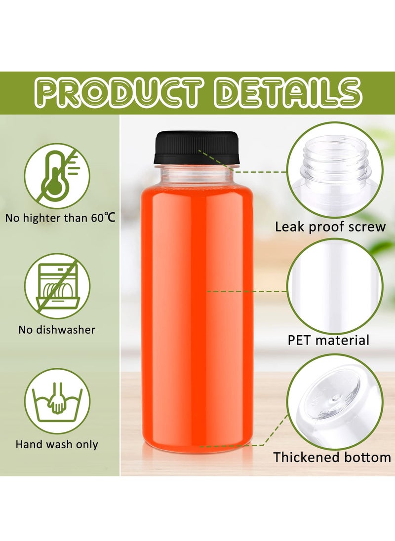 Generic - Disposable Bulk Drink Bottles, 20 Pack Clear Pet Plastic Juice Bottles with Black Lids, Round Small Empty Bulk Beverage Plastic Smoothie Bottles Ideal for Juice, Milk, (10oz, 300ml) - Image 1