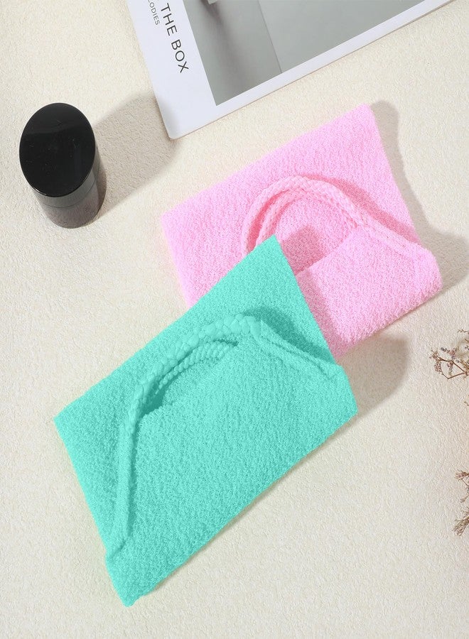 Matwsec 2 Pcs Exfoliating Back Scrubber with Handles, Nylon Exfoliating Shower Towel Stretchable Back Washer Backs Exfoliator for Shower Exfoliator Washcloth Washer for Men Women (Pink, Green) - Image 5