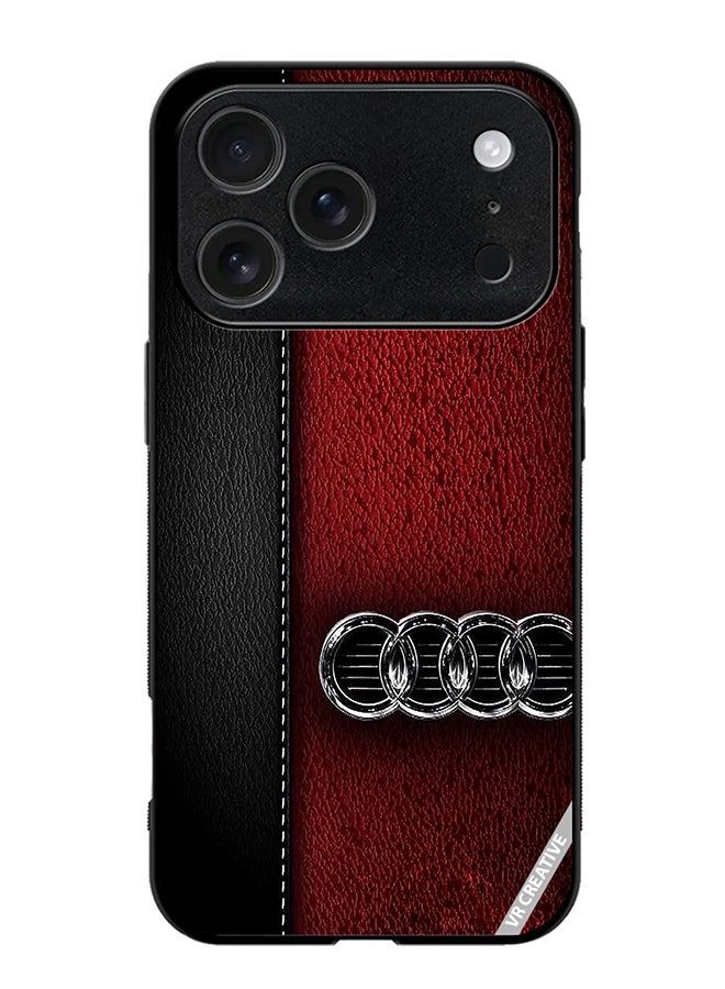 غطاء حماية لجهاز آبل آيفون 17 برو ماكس بتصميم شعار أودي متعدد الألوان