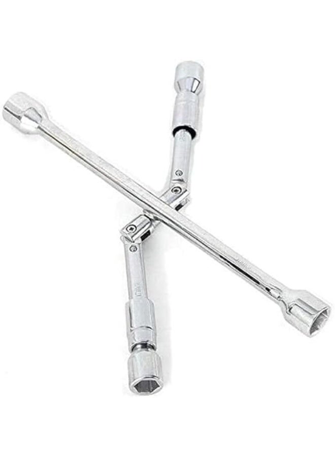Universal 4 Arm Folding Wrench 4 Way Tire Wrench With Standard 17mm 19mm 21mm 23mm Sizes - Image 2