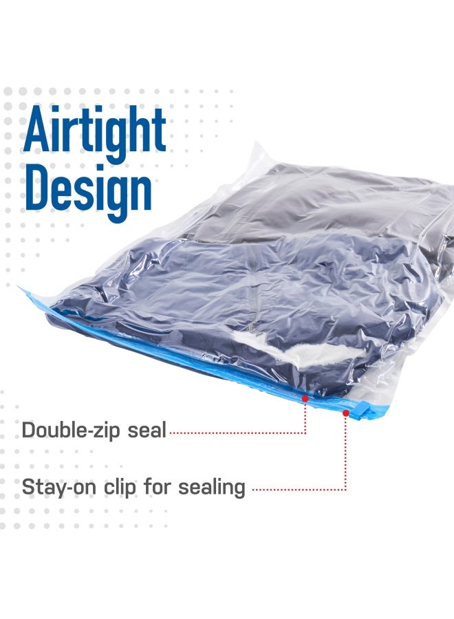 Spacesaver 8 Pack Roll Up Vacuum Storage Bags for Comforters Blankets  Clothes  Vacuum Sealed Compression Bags with Hand Pump  Space Saver Storage Bags for Bedding Moving Travel  Organization - Image 4