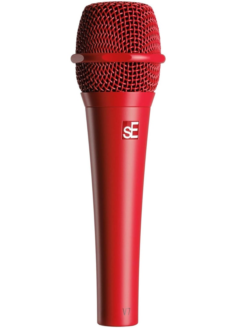 SE Electronics sE Electronics V7 Supercardioid Dynamic Handheld Vocal Microphone - Red Supercardioid Dynamic Microphone with Integrated Shockmount and Internal Windscreen  - Image 2
