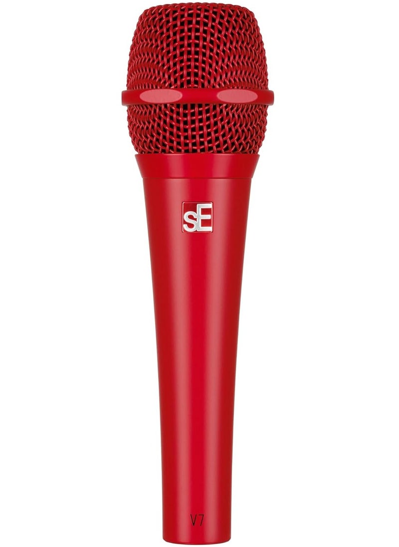 SE Electronics sE Electronics V7 Supercardioid Dynamic Handheld Vocal Microphone - Red Supercardioid Dynamic Microphone with Integrated Shockmount and Internal Windscreen  - Image 1