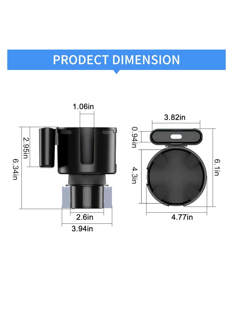SYOSI Cup Holder Expander for Car, Car Cup Holder Expander with Phone Holder, Cup Phone Holder for Car, Large Cup Holder Adapter for Car 32/40 Oz Bottles, Big Drinks Mugs, Fit Different Kinds of Car(1 Pack) - Image 5