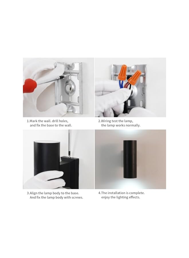 V.nice Outdoor Wall Light GU10 Up Down Light – IP65 Waterproof Exterior Sconce Lamp, 2 Sizes & 2 Colors, Aluminum Modern Wall Lamp for Porch, Patio, Doorway, Garden - Image 4