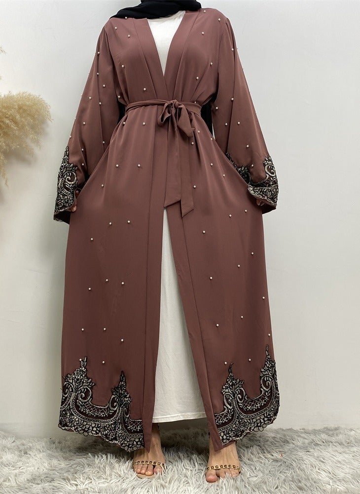 Ebay Hot-Selling Long-Sleeved Embroidered Beaded Robe for Women Long Cardigan # 1684 - Image 4