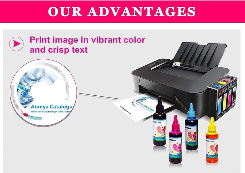 Aomya مجموعة إعادة تعبئة الحبر Aomya 5x100ml لطابعات Canon PGI-550 CLI-551 PGI-570 CLI-571 PGI-580 CLI-581 PGI-525 CLI-526 PGI-520 CLI-521 خرطوشة حبر قابلة لإعادة التعبئة نظام CIS CISS مع 5 محاقن (PBK, BK, C, M, Y) - Image 4