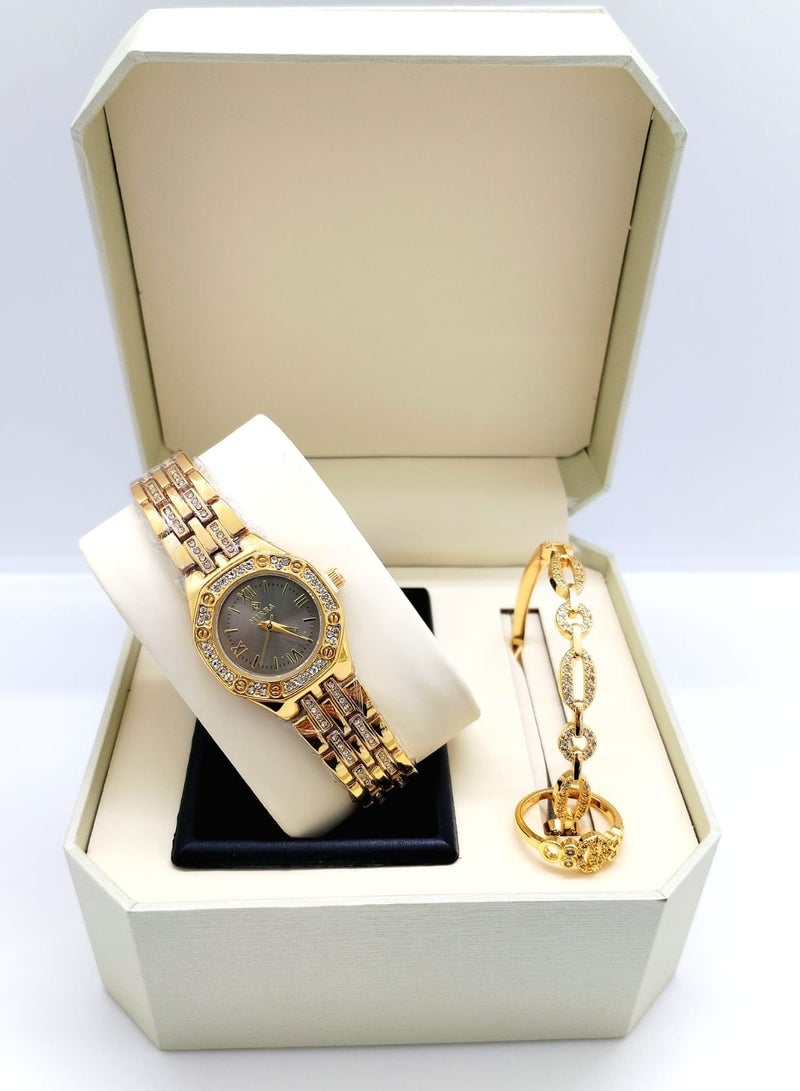 XII Women's watch set consisting of a watch, bracelet and ring