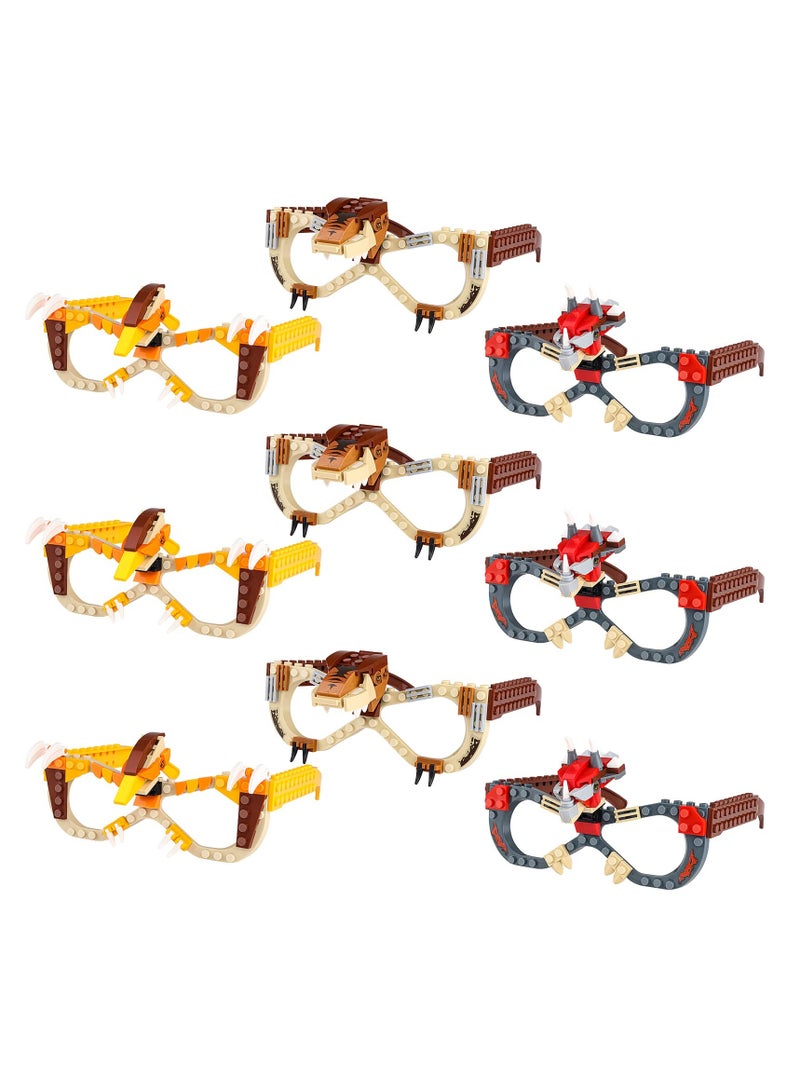 Excefore Building Blocks Glasses Kits, 9Pcs Building Blocks Party Bag Fillers, DIY Creative Eyeglasses Toys, Funny Party Glasses Decoration, for Kids Party Favour  - Image 3