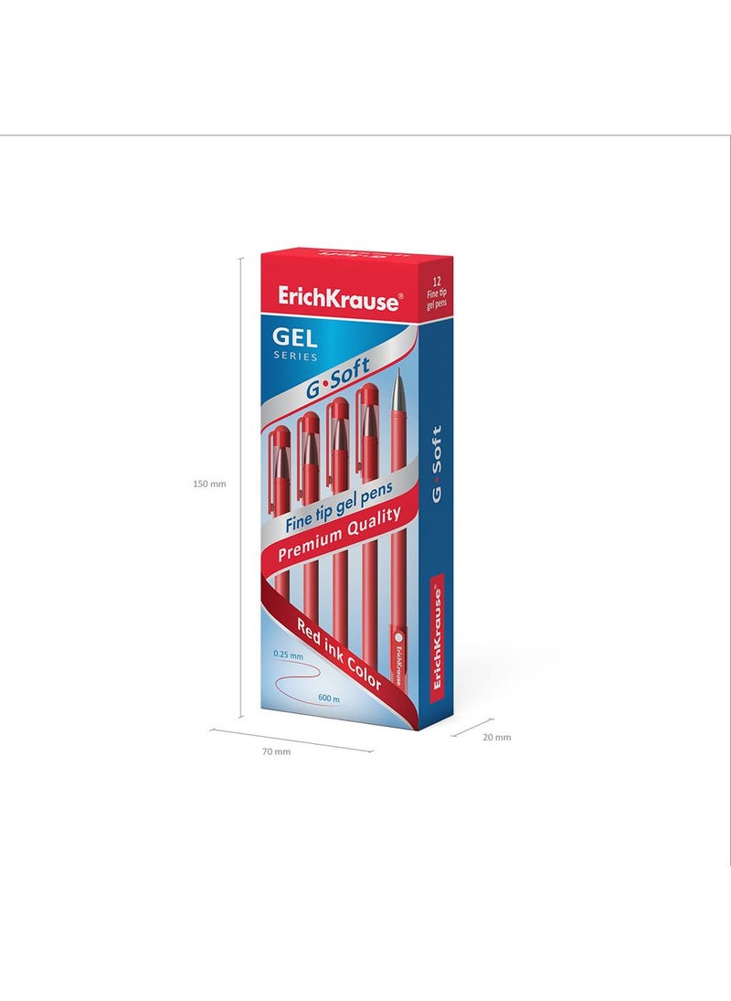 ErichKrause Gel ink pen G-Soft Stick Classic 0.38, ink color: red (box 12 pcs.) - Image 5