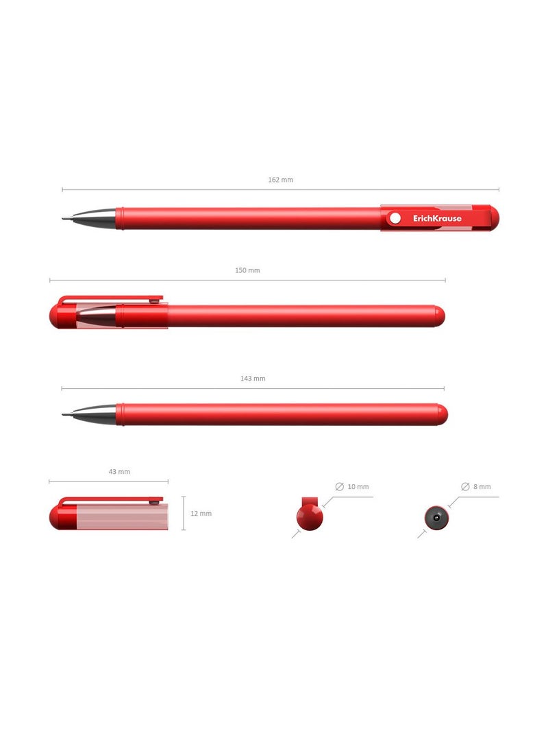 ErichKrause Gel ink pen G-Soft Stick Classic 0.38, ink color: red (box 12 pcs.) - Image 4