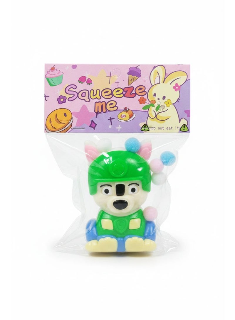 لعبة كلب باو باترول طرية مزينة بكرات بوم بوم ملونة، لتخفيف التوتر والقلق.