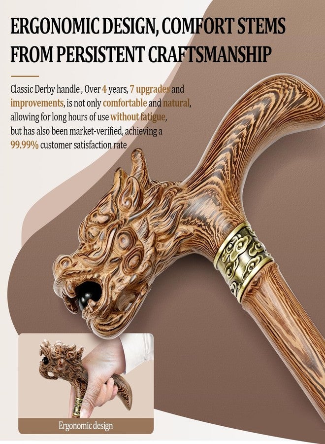 ispuoocti Wooden Cane, Natural Wood WalkingCane, Ergonomic Walking Cane for Men and Women, Hand Carved Walking Stick for Seniors, High Supports, Light and Stable, with a Travel Bag - Image 3