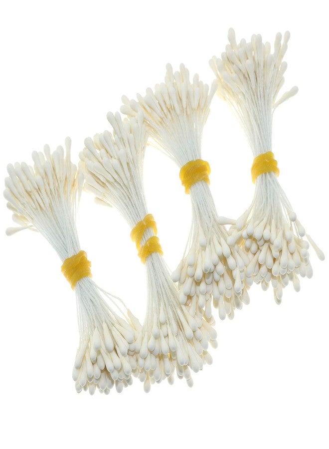 Lind Kitchen About 400PCS Artificial Pearlized Floral Stamen, Flower Stamen for Flower Making Scrapbook Decoration, Matte Milky White - Image 1