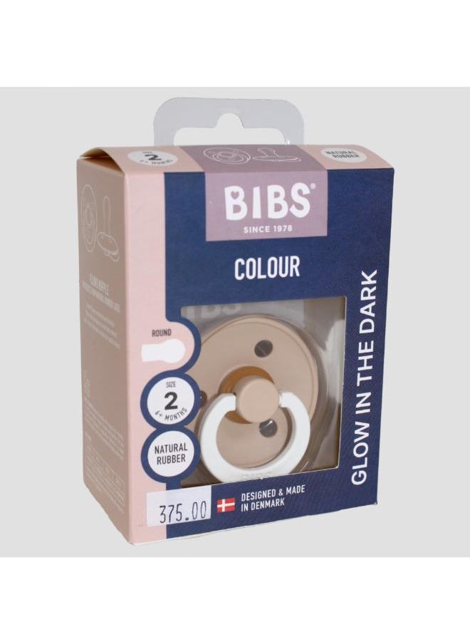 BIBS Pacifier – 1 Pack (Latex, Size 2, Vanilla GLOW)  - Image 1