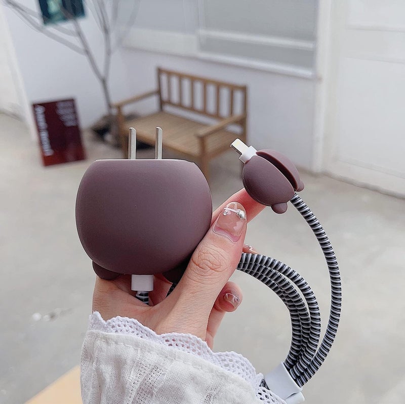 INEFABLE حامي كابل مع غلاف كرتوني ثلاثي الأبعاد لطيف لشاحن آيفون 18 واط و 20 واط آيفون 14 13 12 11 برو ماكس مجموعة أكمام حماية كابل الشحن الكامل - 1 - Image 4