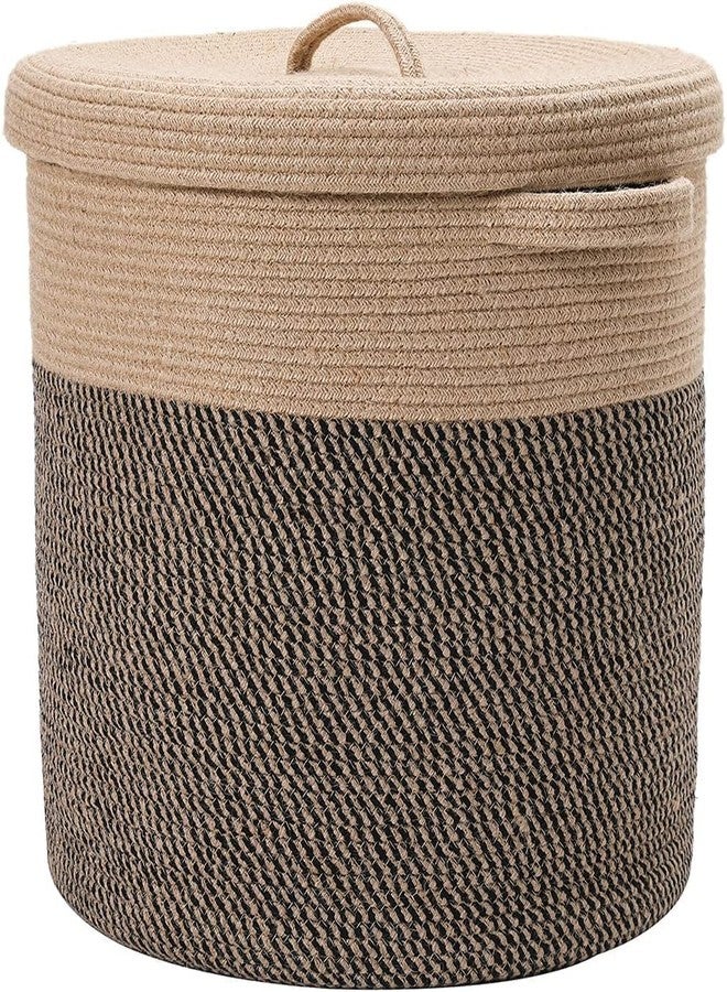 ALBY® Extra Large Storage Basket with Lid, Cotton Rope Storage Baskets, Laundry Hamper, Cloth Bin, for Clothes Towels Blankets Pillows Storage in Living Room, Multicolour (10'x'12 inch small) - Image 1