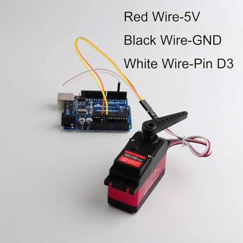 Wishiot DS5160SSG 60kg Servo Motor 180 Degree RC Car Digital Servo Large Torque High Speed Waterproof Servo Metal Gear with 18T Aluminum Servo Arm for Crawler Baja Cars Robotics DIY Projects - Image 5
