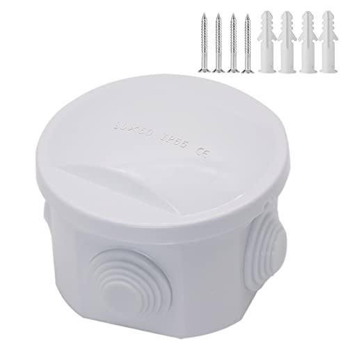 Zulkit Junction Box ABS Plastic Dustproof Waterproof IP55 Universal Electrical Boxes Project Enclosure White D3.1 x H2 - Image 1
