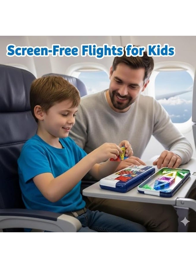 بلاطات مغناطيسية صغيرة للأطفال | حجم سفر 30 قطعة من مكعبات البناء المغناطيسية مع صندوق حديدي | ألعاب سفر خفيفة الوزن ومحمولة للأطفال من عمر 3 سنوات فما فوق من الفتيان والفتيات والأطفال الصغار | هدايا تعليمية لمرحلة ما قبل المدرسة | Micro Mags - Image 5