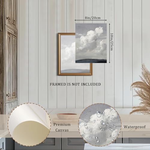 XOCUUI Unframed Canvas Wall Art Classical Oil Painting Canvas Prints Decor Clouds Sky with Vintage Landscape Wall Art Pictures Home Decor 8x10in - Image 3