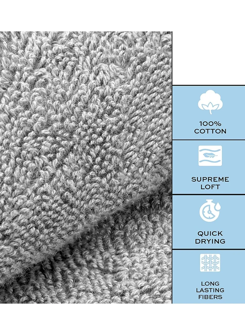 1Chase Luxury Hand Towels Cotton Hotel spa Bathroom Towel 16x30 Set Of 6  Grey