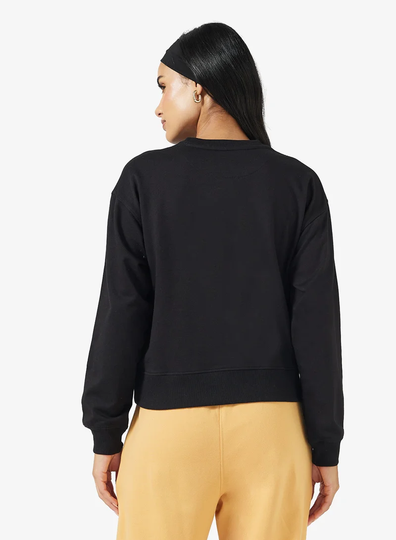 جينجر بيسيكس Cotton Oversize Crew Neck Essential Sweatshirt
