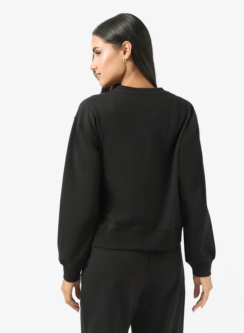 جينجر بيسيكس سويت شيرت أساسي بياقة دائرية قطني واسع