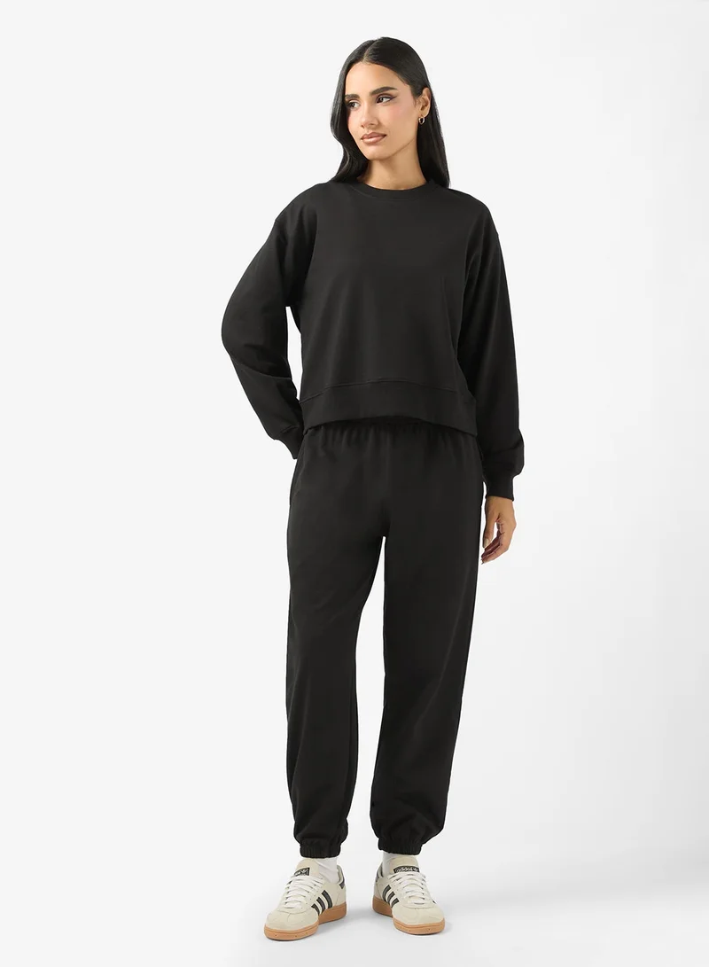 Ginger Basics  Cotton Oversize Crew Neck Essential Sweatshirt for Women | Best Price UAE