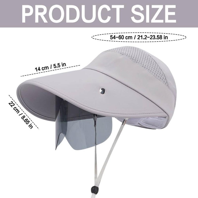 VIOKKO Face_Shield Protector Sun Visor Hat UV Protection Summer Sun Cap Great for Oudtoor Hiking Camping Golf Tennis Cycling - Image 2
