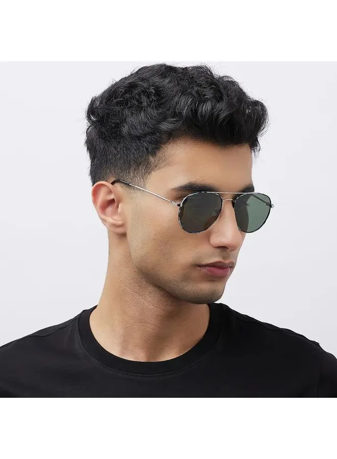 Lee Cooper Polarized Sunglasses Silver Frame G15 Mirror Lens 56mm  - LC1205C03