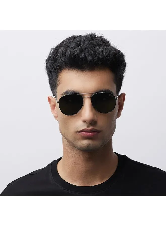 Lee Cooper Polarized Sunglasses Silver Frame G15 Mirror Lens 56mm  - LC1205C03