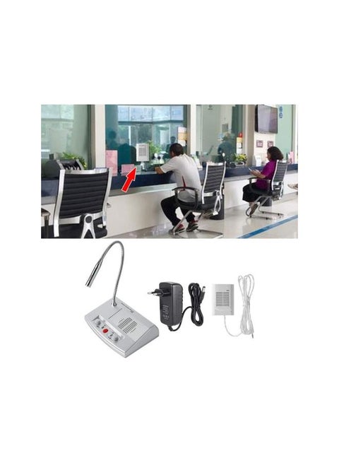 Dual Way Intercommunication Microphone, Counter Window Intercom Mic Speaker with Automatic Call Control and High Speech Resolution for Bank Office Hospital Station Shop US